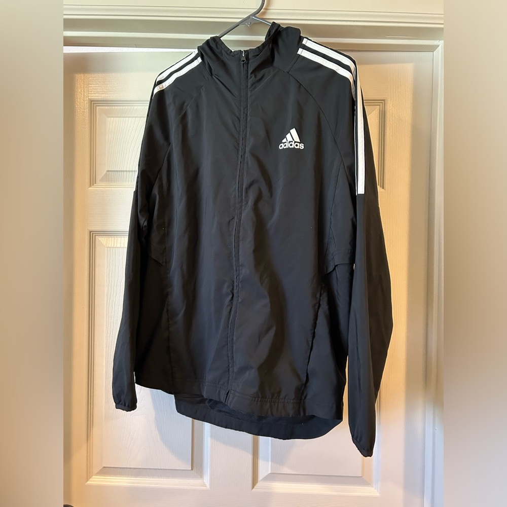 Black Adidas full zip shell